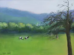 Landscape by Mia Herbosa, Oil on canvas, sold Jul 2017