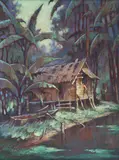Vladimir P. Shkurkin, Summer Repeat (Manila), Oil on wood