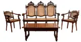 Early 20th Century by Carlos Xiii Sofa, Center Table, and 2 Chairs, Narra, sold Jul 2017