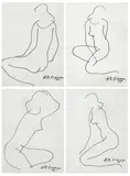 Hernando R. Ocampo, Nude, Pen and ink on paper