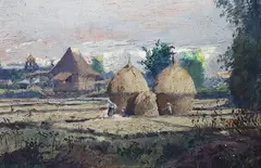 Harvest by Isidro Ancheta, Oil on wood, sold Jul 2017