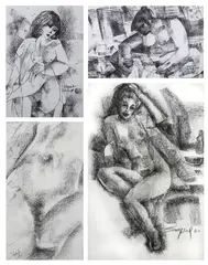 Solomon Saprid, Nude, Pastel on Paper