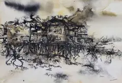Untitled by Leon Pacunayen, watercolor on paper, sold Oct 2016