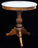 (Late 19th Century, Marble Top Table, Narra and Marble