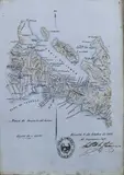 October 8, 1886 by Hand Drawn Map of Tayabas, Pen, Ink and Watercolor, sold Oct 2016