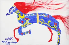 Arjay De Leon Navaro, Horse Red, oil on canvas