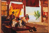 Ivi Avellana-Cosio, Ladies Spinning and Weaving, oil on canvas