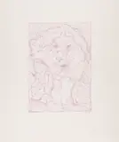Horst Janssen, Tantchen, 1966, Farblithografie auf Velin