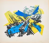 Fred Thieler, Ohne Titel, 1957, Farbserigrafie auf strukturiertem Velin