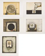 Konvolut von 5 Radierungen by Friedrich Meckseper, a) Labyrinth, sold Feb 2023
