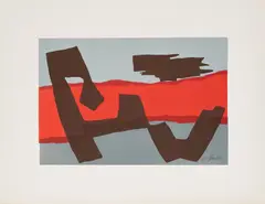 Vor Horizontalen by Fritz Winter, 1964, Farblithografie auf BFK RIVES (Wasserzeichen), sold May 2022