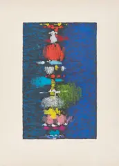 Farbturm II by Max Ackermann, 1961, Farbserigrafie auf Bütten, sold Jan 2023