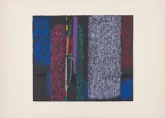 Max Ackermann, Noturno, 1958, Farbserigrafie auf Bütten