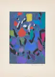 Max Ackermann, Sphärisch-Bewegtes, 1959, Farbserigrafie auf Bütten