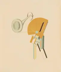 Ansager by El Lissitzky, 1923, Farblithografie auf festem Velin, sold Jun 2022