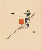 El Lissitzky, Neuer, 1923, Farblithografie auf festem Velin