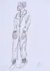 Ohne Titel by Markus Lüpertz, Farbstift und Grafit auf Velin, sold Mar 2022
