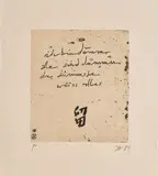 Horst Janssen, Ich bin dumm, alle sind dümmer, der Dümmste weiß alles, 1984, Farbradierung auf Japan