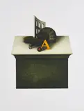 Friedrich Meckseper, Tisch, 1983, Mappe mit 1 Farbradierung auf BFK RIVES (Wasserzeichen)