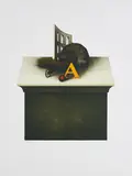 Friedrich Meckseper, Tisch, 1983, Mappe mit 1 Farbradierung auf BFK RIVES (Wasserzeichen)