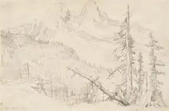 Christian Morgenstern, Blick auf das Zugspitzmassiv, Bleistift auf Papier