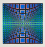 Victor Vasarely, Ohne Titel, Farbserigrafie auf Karton