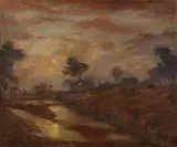 Otto Modersohn, Mondnacht im Moor, 1938, Öl auf Leinwand