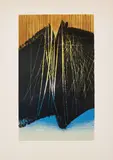 Composition bleue et jaune by Hans Hartung, Farblithografie auf Arches (Wasserzeichen), sold Mar 2022