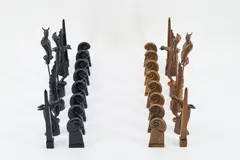 Schachspiel by Paul Wunderlich, 1984, Bronze, braun bzw. schwarz patiniert, teilweise poliert. In originaler Holzbox, sold Mar 2022
