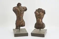 Weiblicher und männlicher Torso by Paul Wunderlich, 1983, Jeweils Bronze, braun patiniert, sold Mar 2022