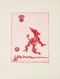 Max Ernst, Aus: Alfred Jarry, Décervelages, 1971, Farblithografie auf Arches FRANCE (Wasserzeichen)