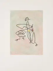 Ohne Titel by Max Ernst, 1971, Farbradierung auf LANA (Wasserzeichen), sold May 2022