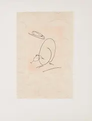 Oiseau mere (Muttervogel) by Max Ernst, 1972, Farbradierung mit Aquatinta auf Japan mit eingeschlossenen Strohstücken, sold May 2022