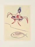 Max Ernst, Aus: Pierre Hebey, festin, 1974, Farblithografie auf Bütten