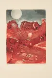 Max Ernst, Vue de ma fenetre, 1960, Kupferstich und Farbaquatintaradierung auf Bütten