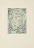 Max Ernst, Ohne Titel, 1963, Farbaquatintaradierung auf RIVES (Wasserzeichen)