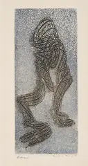 Aus: Max Ernst, Maximiliana ou L'Exercise illégal de l'Astronomie by Max Ernst, 1964, Farbradierung auf Arches Velin (Wasserzeichen), sold May 2022