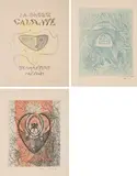 Max Ernst, Aus: Benjamin Péret - Max Ernst, La Brebis galante, 1949, a) Farbaquatintaradierung auf Velin