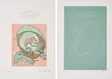 Max Ernst, Aus: Max Ernst, Le Musée de l'Homme suivi de La pêche au soleil levant, 1965, Jeweils: Farbradierung auf Velin