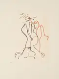 Max Ernst, Liebespaar, 1966, Farbradierung auf Arches Velin (Wasserzeichen)