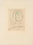 Max Ernst, L'Oiseau bleu. Studie für Gemini, 1968, Farbradierung auf Velin