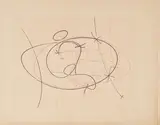 Max Ernst, Aus: Hommage á Lacouriere, 1968, Farbradierung auf Buchseite