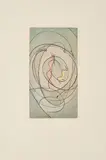 Max Ernst, Ohne Titel, 1970, Farbaquatintaradierung auf Lana (Wasserzeichen: Widderkopf)