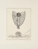 Max Ernst, Aus: Alfred Jarry, Décervelages, 1971, Lithografie auf Arches FRANCE (Wasserzeichen)