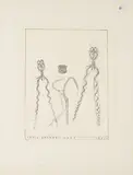 Max Ernst, Aus: Alfred Jarry, Décervelages, 1971, Lithografie auf Arches FRANCE (Wasserzeichen)