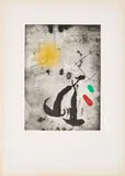 Joan Miró, Le fugitif, 1962, Farbaquatintaradierung auf BFK RIVES (Wasserzeichen)