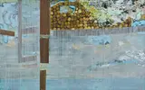 Ina Bierstedt, "Holzstapel", 2004, Acryl und Öl auf Leinwand