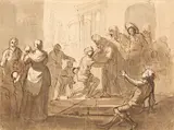 Die Rückkehr des verlorenen Sohnes by Rembrandt Harmensz van Rijn, Feder und Tusche auf Papier, sold May 2022