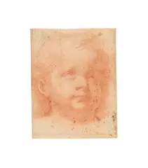 Schule von Parma, Kinderkopf, Rötel auf Papier