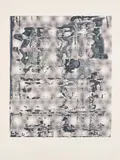 Graphit by Gerhard Richter, 2005, Serigrafie in vier Grautönen über Offsetdruck in Dunkelgrau und Grauviolett auf weißem Büttenkarton, sold Jun 2022